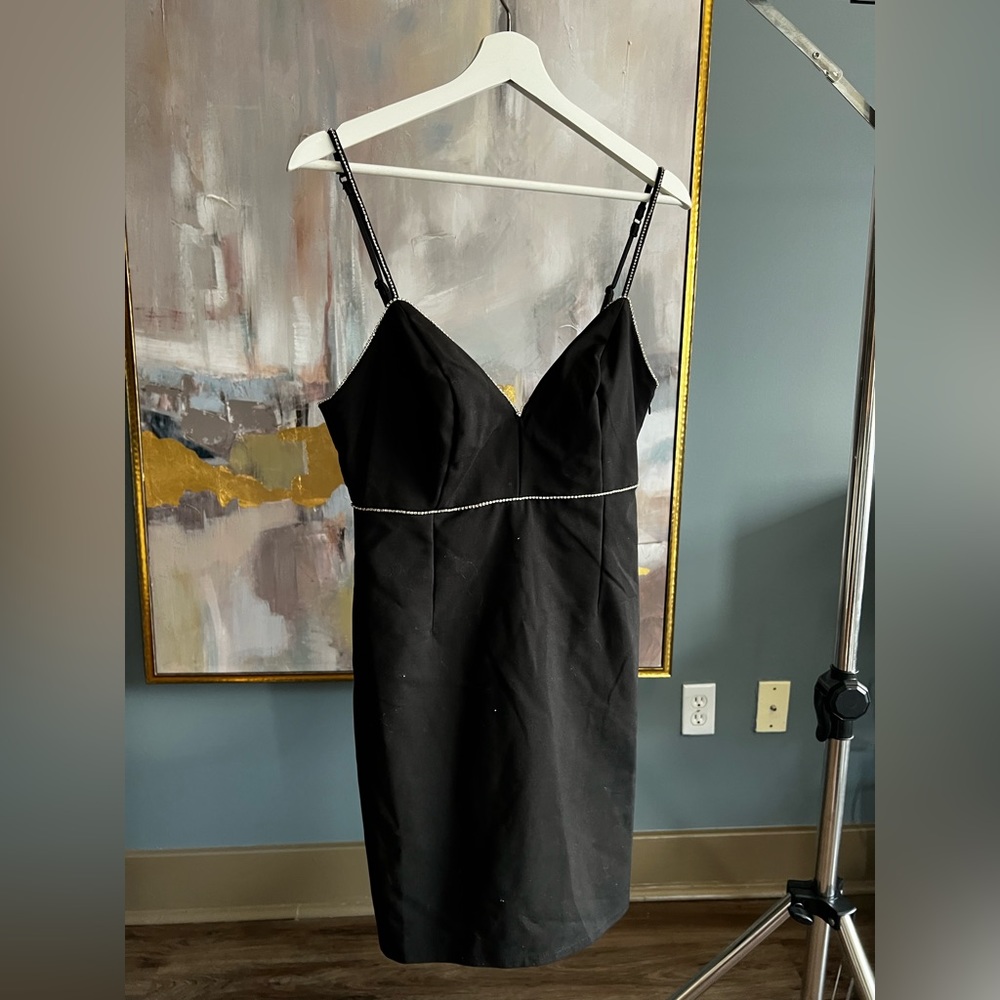 Black Dress with Rhinestone Straps